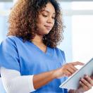 Nurse using tablet