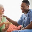 Doctor talking to patient.