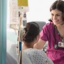 Healthcare worker talking to patient