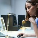 Healthcare worker using a computer