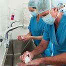 Surgeons washing hands