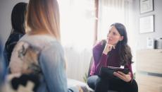 Patients talking to a healthcare provider