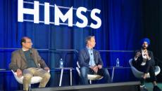 From left: Bratin Saha of AWS, Keith Dreyer of Mass General Brigham and Parminder Bhatia of GE HealthCare at HIMSS24.