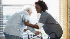 home healthcare worker with a patient