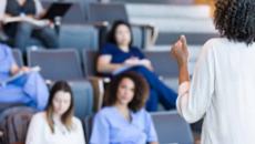 Nursing students attending a lecture