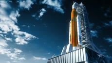 Rocket with space shuttle