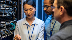 Security staff clusters in a server room