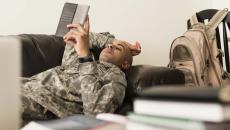 Soldier using a tablet