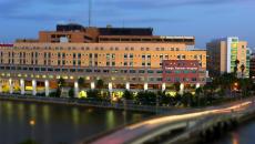 Tampa General Hospital at night exterior view