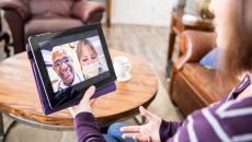 Telehealth appointment on a tablet