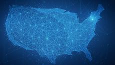 healthcare data exchange on U.S. map