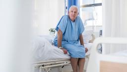 man on hospital bed