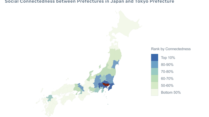 Facebook COVID Map of Japan