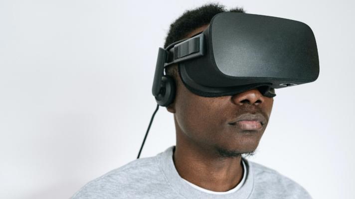 A person wearing a VR headset