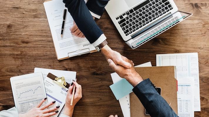 Businessmen shaking hands.