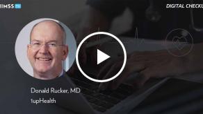 Dr. Don Rucker at 1upHealth_Physician at laptop with medical data Photo by Tippapatt/iStock/Getty Images Plus